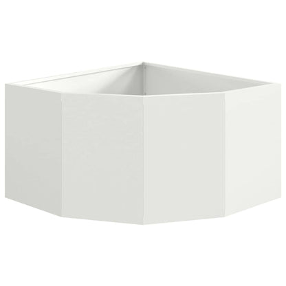 Hoek Plantbak Wit 60 x 60 x 35 cm Staal