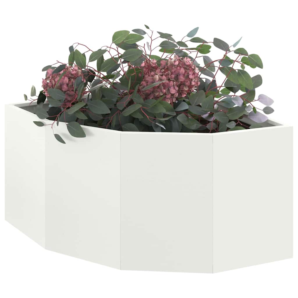 Hoek Plantbak Wit 60 x 60 x 35 cm Staal