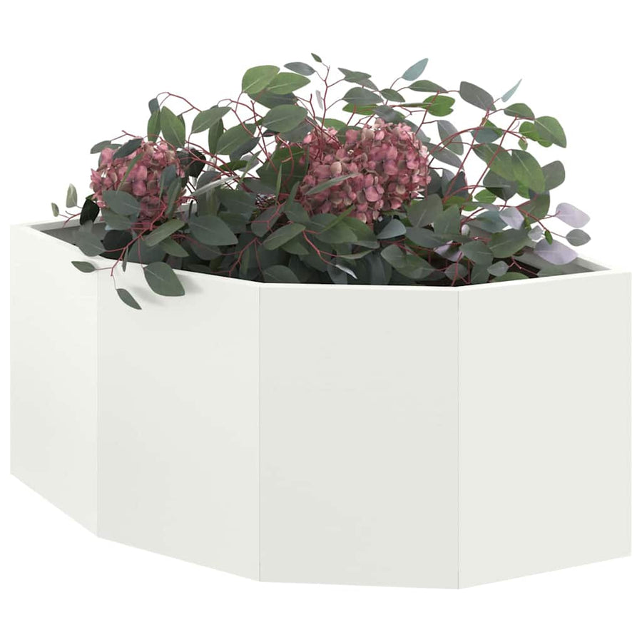 Hoek Plantbak Wit 60 x 60 x 35 cm Staal