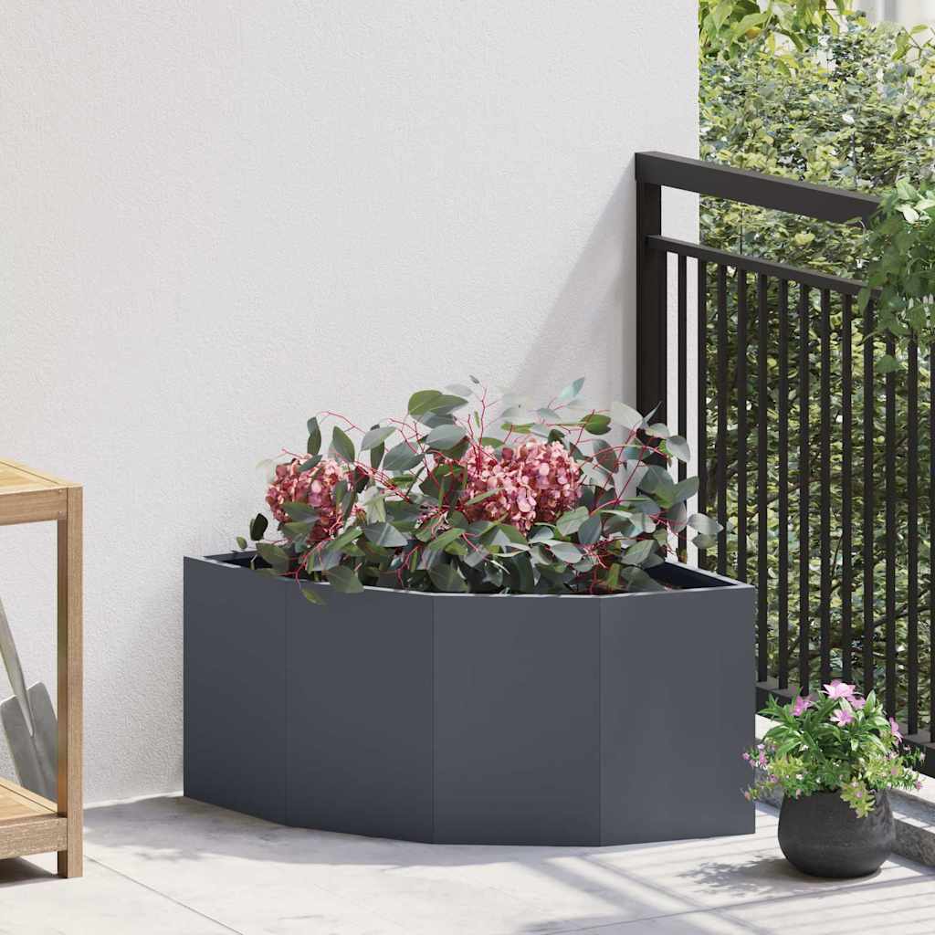 Hoek Plantbak Antraciet 60 x 60 x 35 cm Staal