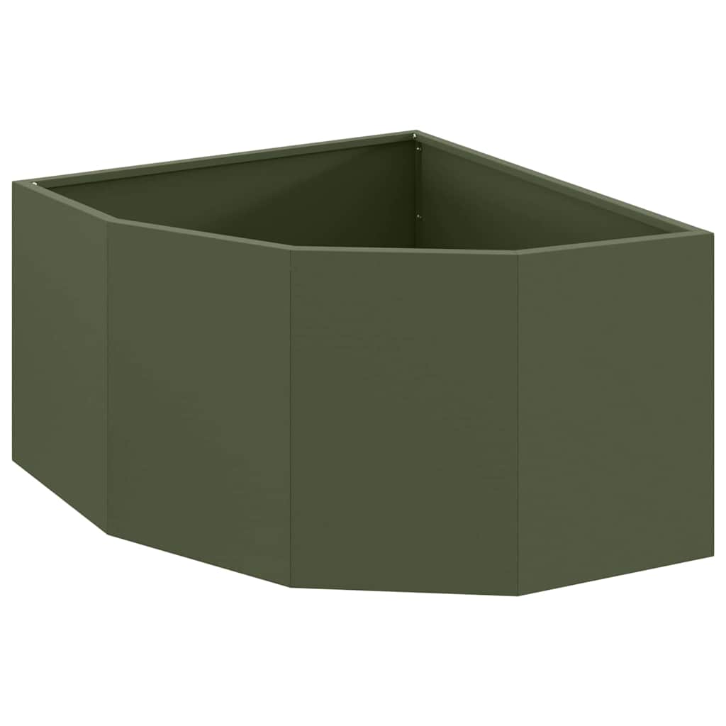Hoek Plantbak Olijfgroen 60 x 60 x 35 cm Staal