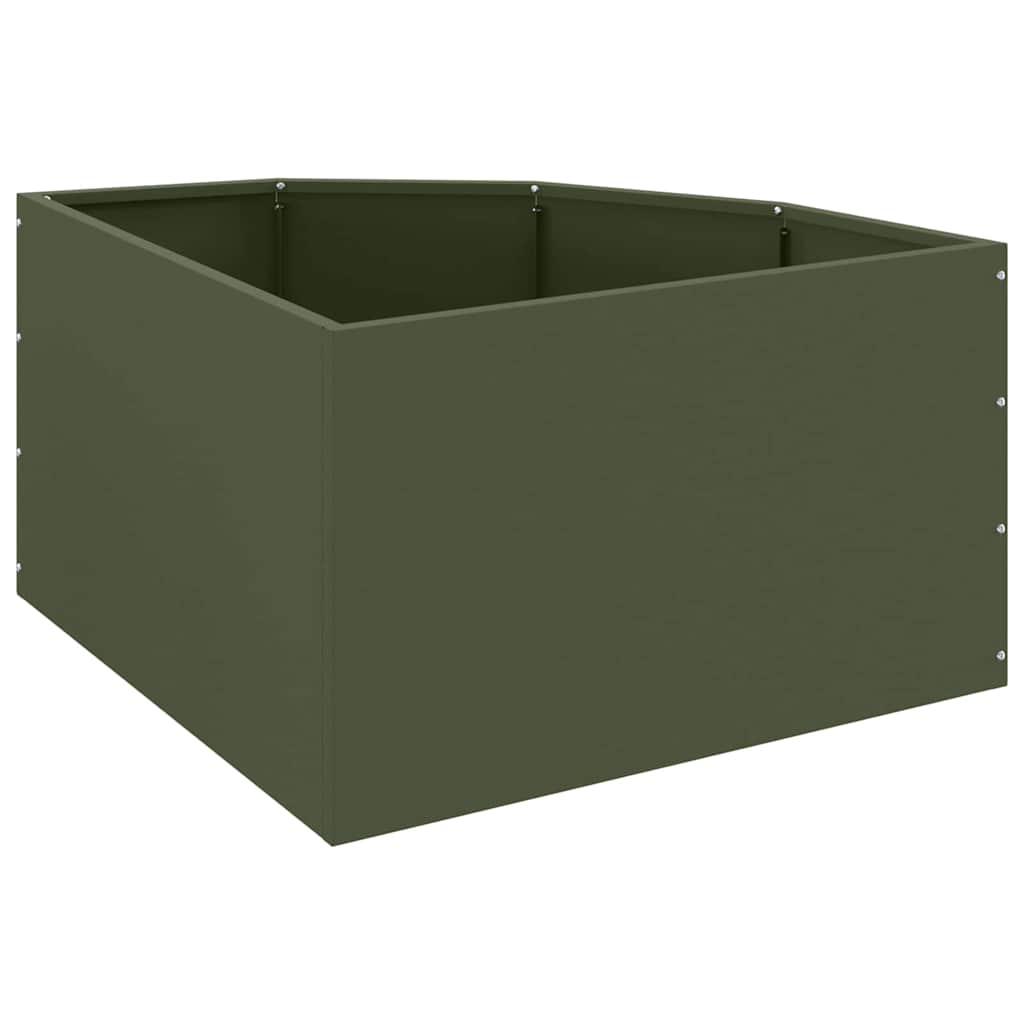 Hoek Plantbak Olijfgroen 60 x 60 x 35 cm Staal