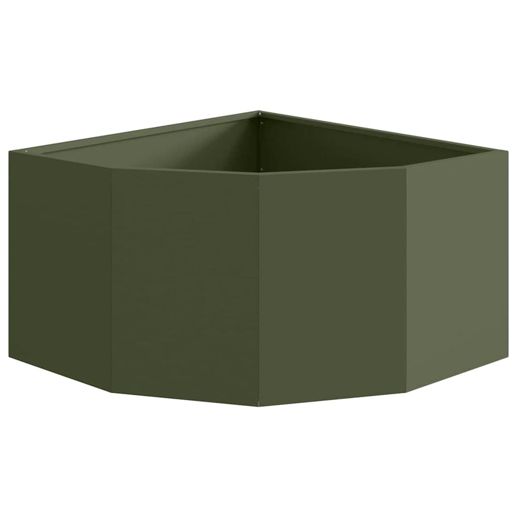 Hoek Plantbak Olijfgroen 60 x 60 x 35 cm Staal
