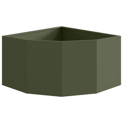 Hoek Plantbak Olijfgroen 60 x 60 x 35 cm Staal