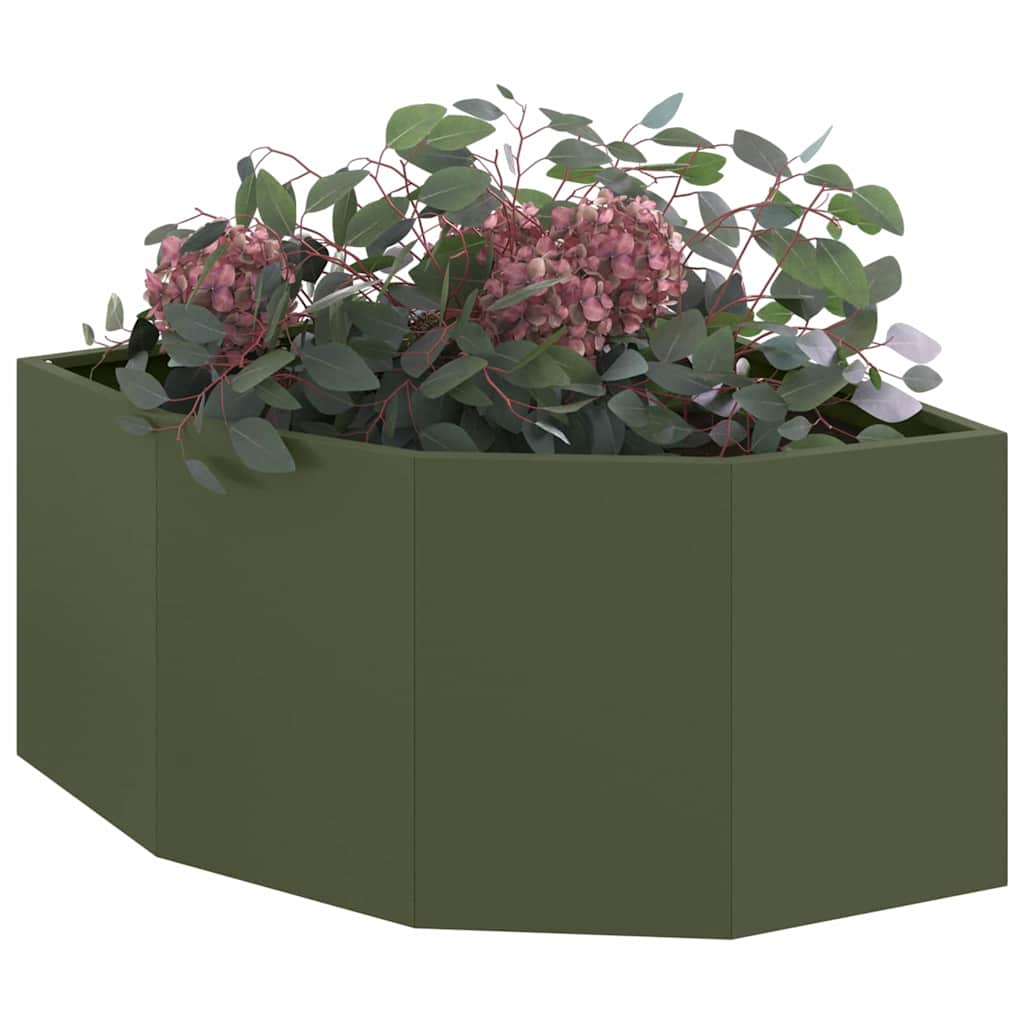 Hoek Plantbak Olijfgroen 60 x 60 x 35 cm Staal