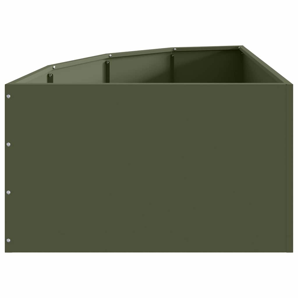 Hoek Plantbak Olijfgroen 60 x 60 x 35 cm Staal