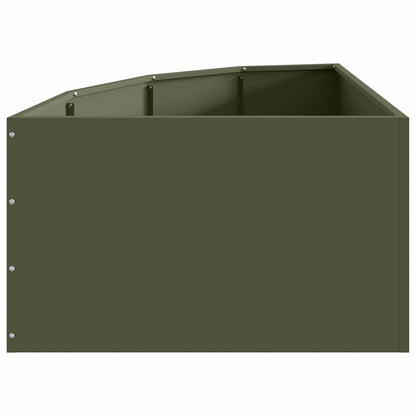 Hoek Plantbak Olijfgroen 60 x 60 x 35 cm Staal