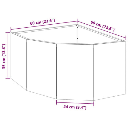 Hoek Plantbak Olijfgroen 60 x 60 x 35 cm Staal