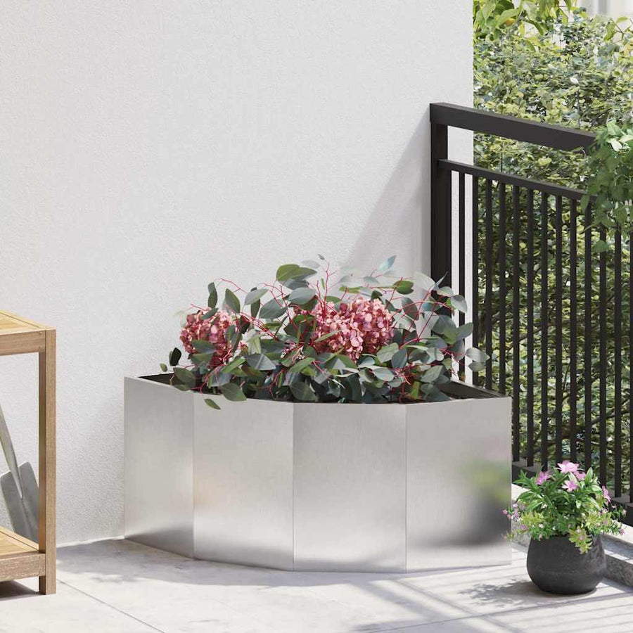 Hoek Plantbak Zilver 60 x 60 x 35 cm Roestvrij staal