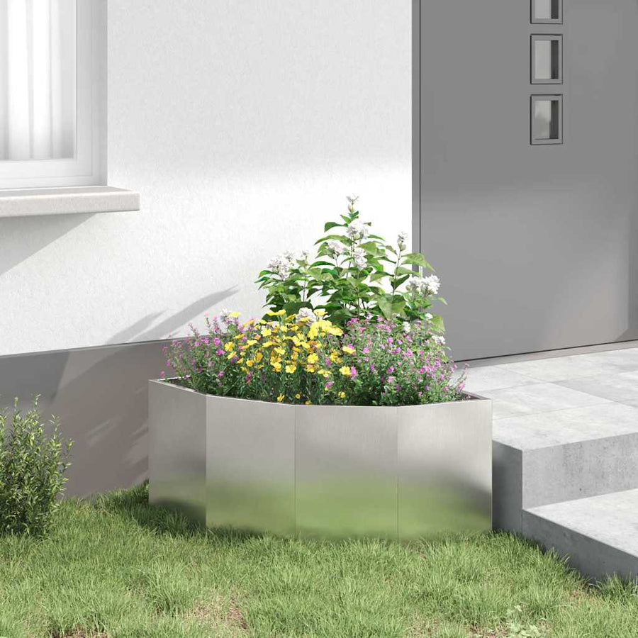 Hoek Plantbak Zilver 60 x 60 x 35 cm Roestvrij staal