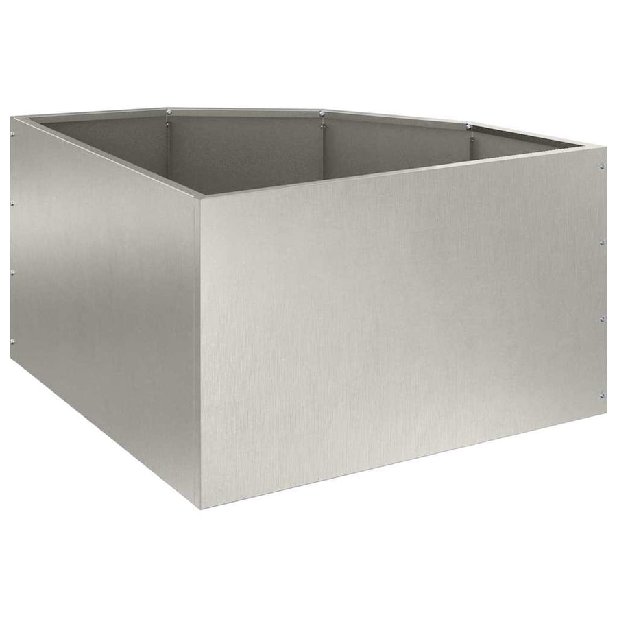Hoek Plantbak Zilver 60 x 60 x 35 cm Roestvrij staal