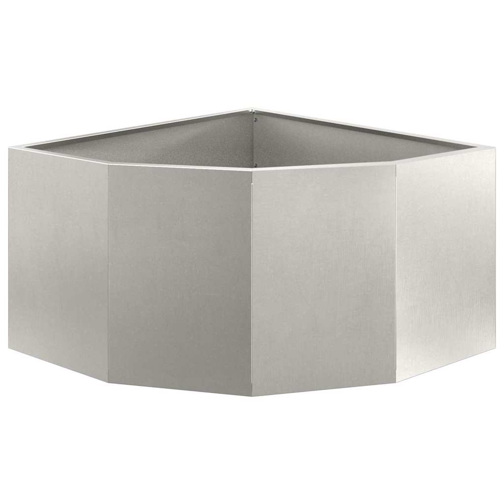 Hoek Plantbak Zilver 60 x 60 x 35 cm Roestvrij staal