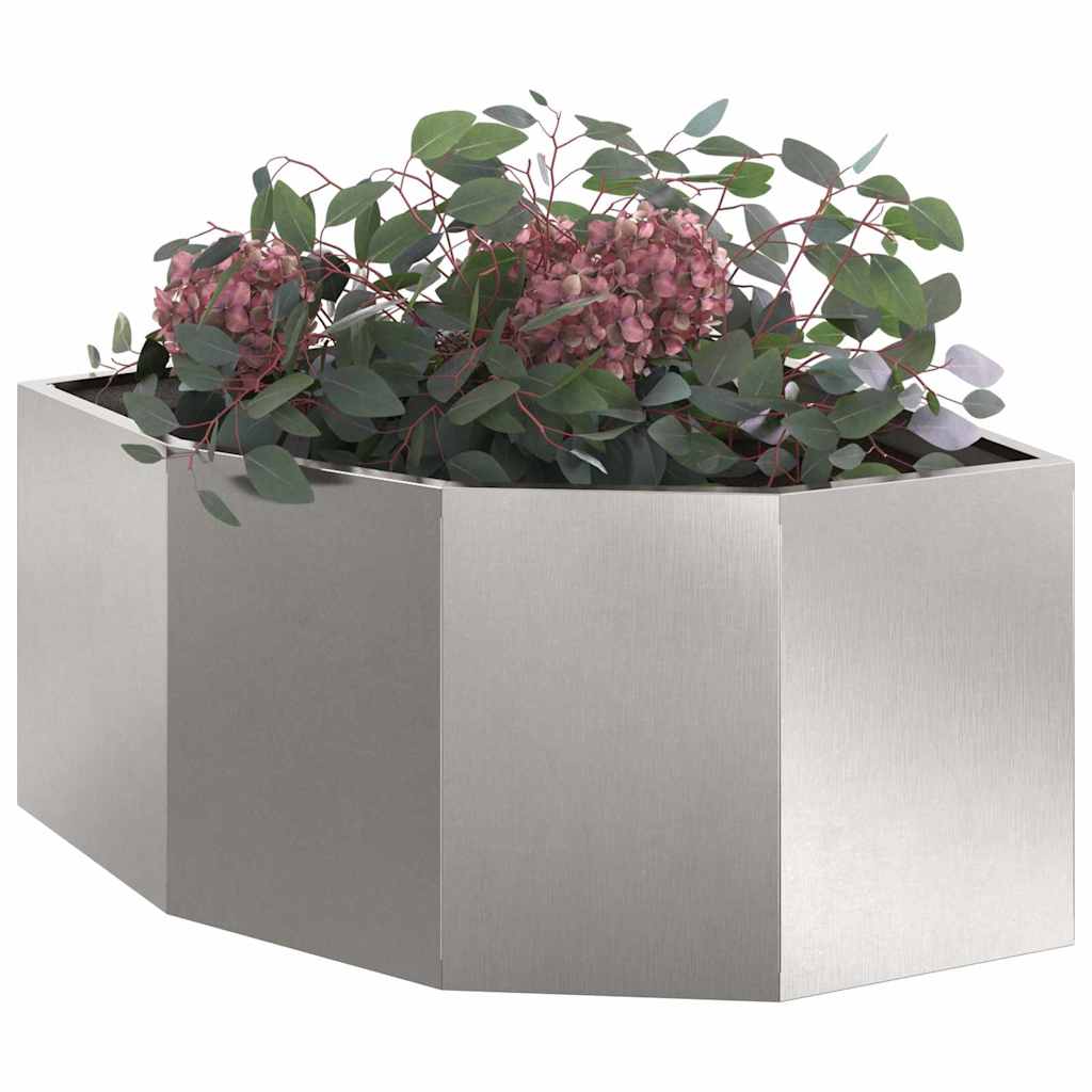 Hoek Plantbak Zilver 60 x 60 x 35 cm Roestvrij staal