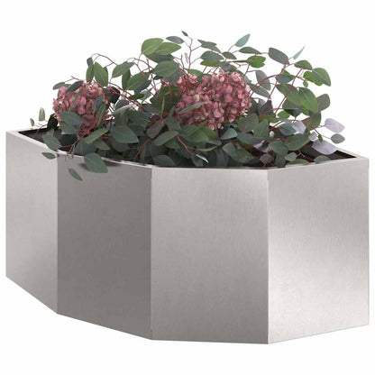 Hoek Plantbak Zilver 60 x 60 x 35 cm Roestvrij staal