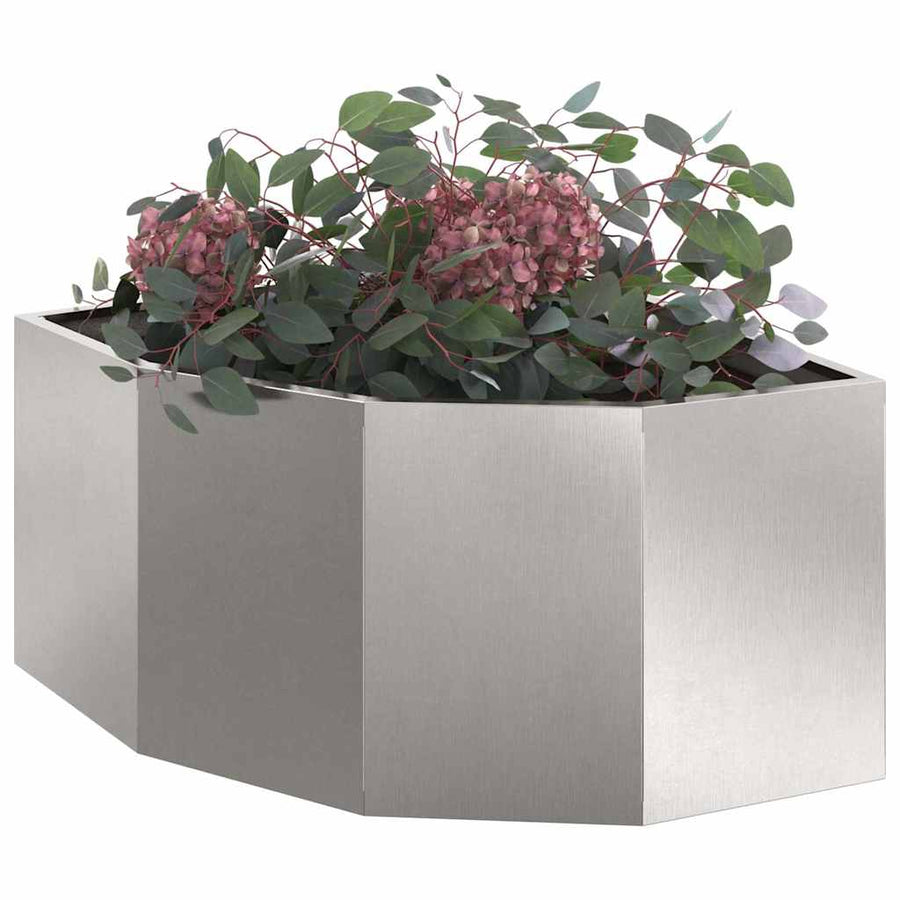 Hoek Plantbak Zilver 60 x 60 x 35 cm Roestvrij staal