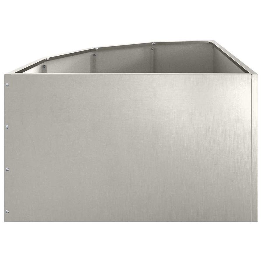 Hoek Plantbak Zilver 60 x 60 x 35 cm Roestvrij staal