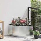 Hoek plantenbak 60x60x35 cm zilver gegalvaniseerd staal