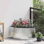 Hoek plantenbak 60x60x35 cm zilver gegalvaniseerd staal