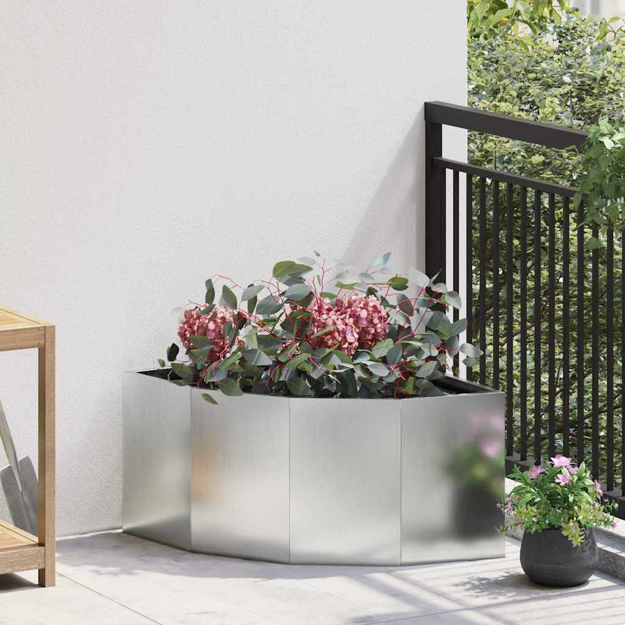 Hoek Plantbak Zilver 60 x 60 x 35 cm Gegalvaniseerd staal
