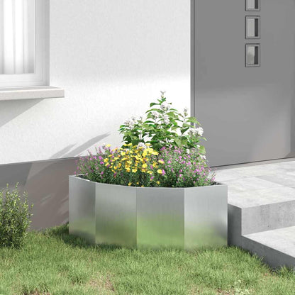 Hoek Plantbak Zilver 60 x 60 x 35 cm Gegalvaniseerd staal
