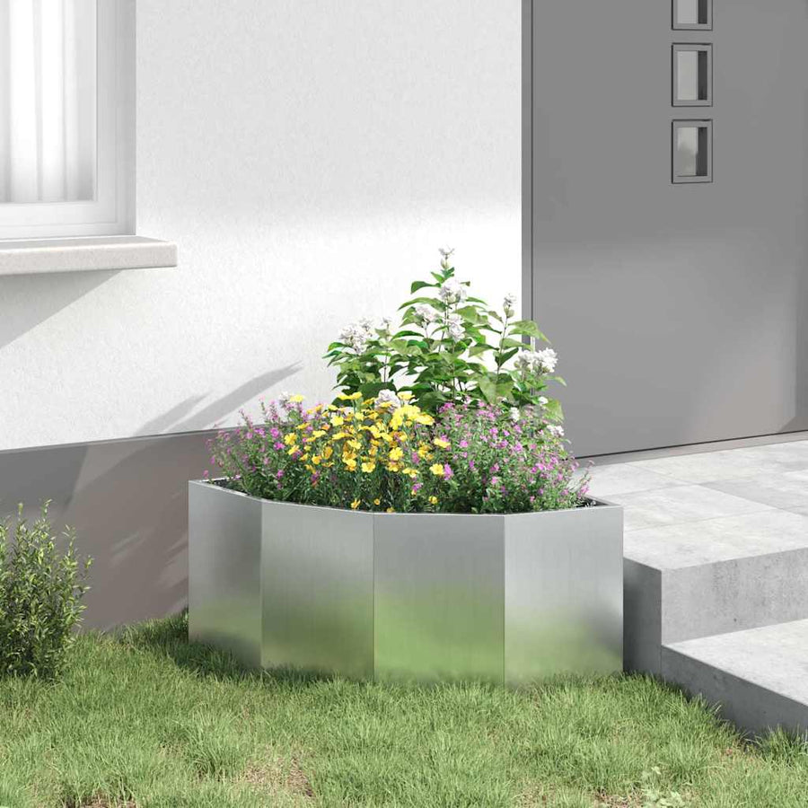 Hoek Plantbak Zilver 60 x 60 x 35 cm Gegalvaniseerd staal