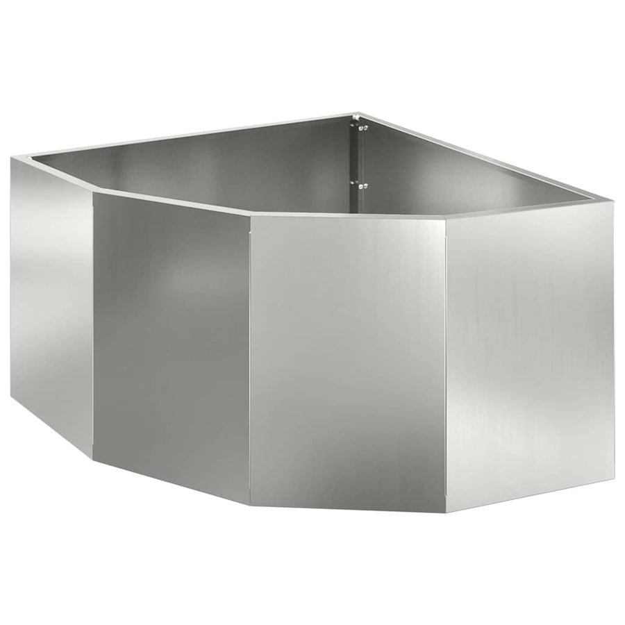 Hoek Plantbak Zilver 60 x 60 x 35 cm Gegalvaniseerd staal