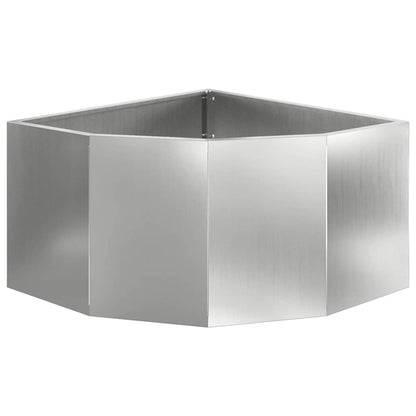 Hoek Plantbak Zilver 60 x 60 x 35 cm Gegalvaniseerd staal