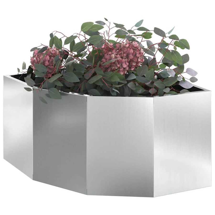 Hoek Plantbak Zilver 60 x 60 x 35 cm Gegalvaniseerd staal