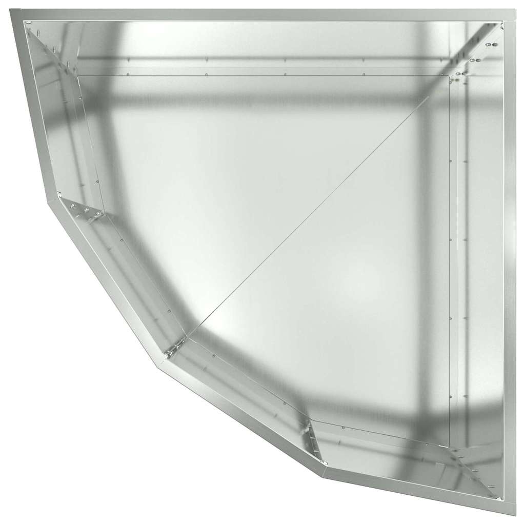Hoek Plantbak Zilver 60 x 60 x 35 cm Gegalvaniseerd staal