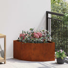 Hoekplantbak 60x60x35 cm staal roestkleurig