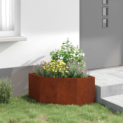 Hoek Plantbak Roestig 60 x 60 x 35 cm