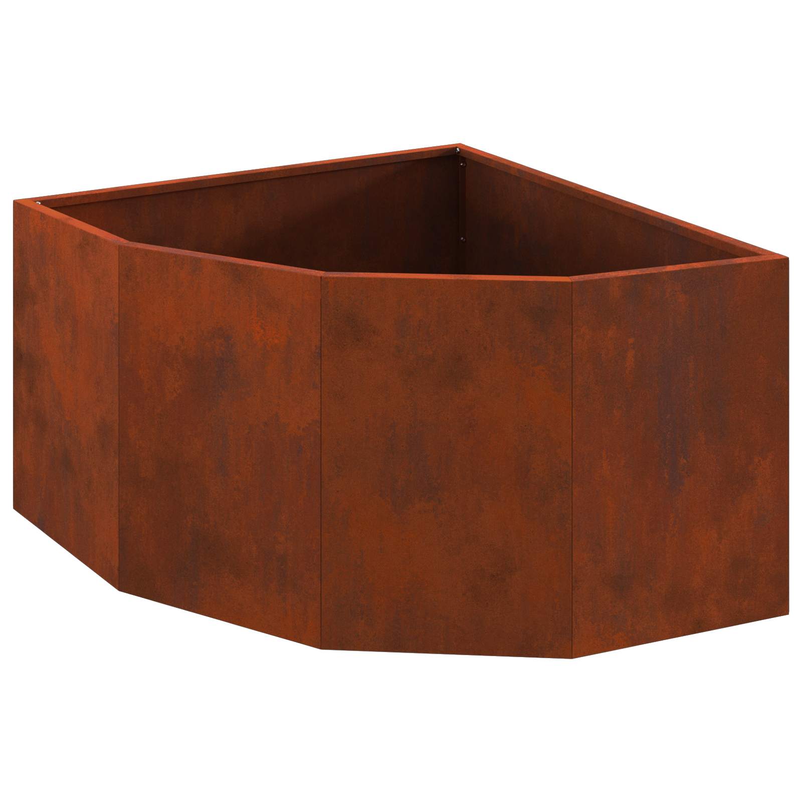 Hoek Plantbak Roestig 60 x 60 x 35 cm