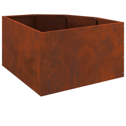 Hoek Plantbak Roestig 60 x 60 x 35 cm