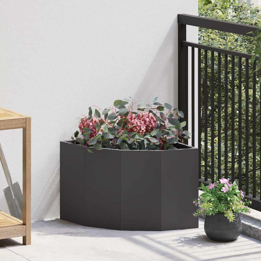 Hoek Plantbak Zwart 45 x 45 x 35 cm Staal