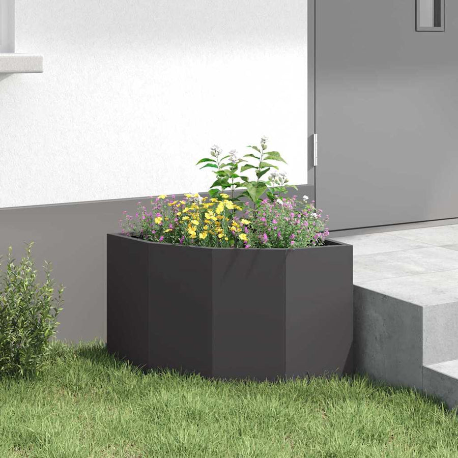 Hoek Plantbak Zwart 45 x 45 x 35 cm Staal