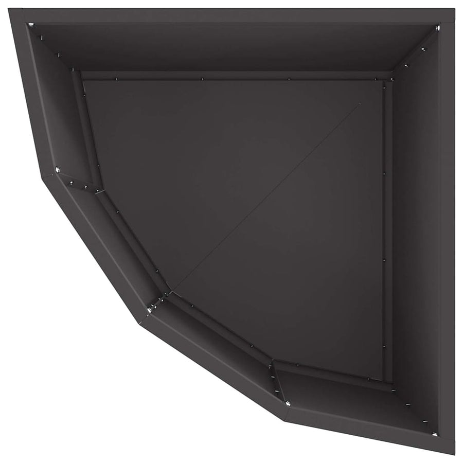Hoek Plantbak Zwart 45 x 45 x 35 cm Staal