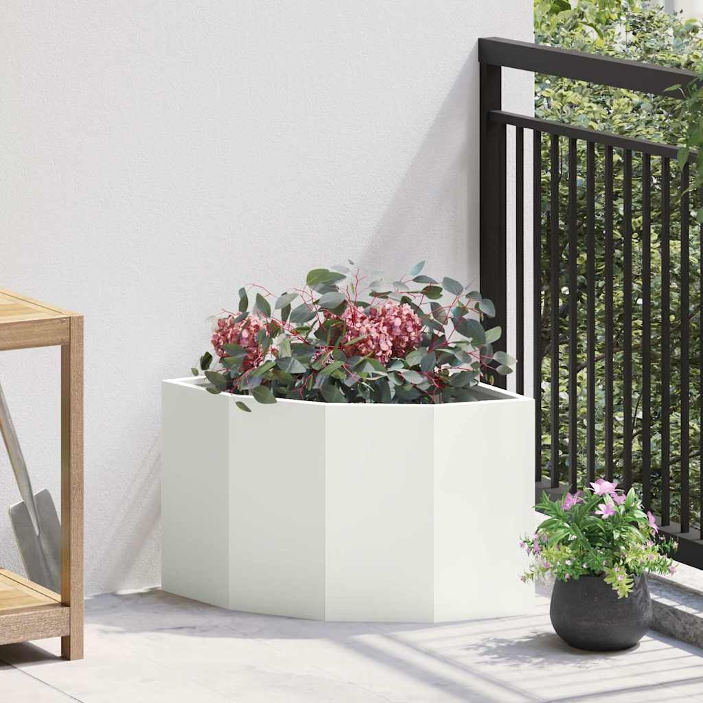 Hoek Plantbak Wit 45 x 45 x 35 cm Staal