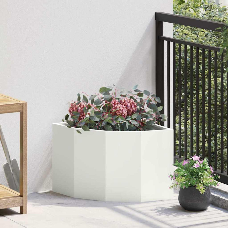 Hoek Plantbak Wit 45 x 45 x 35 cm Staal