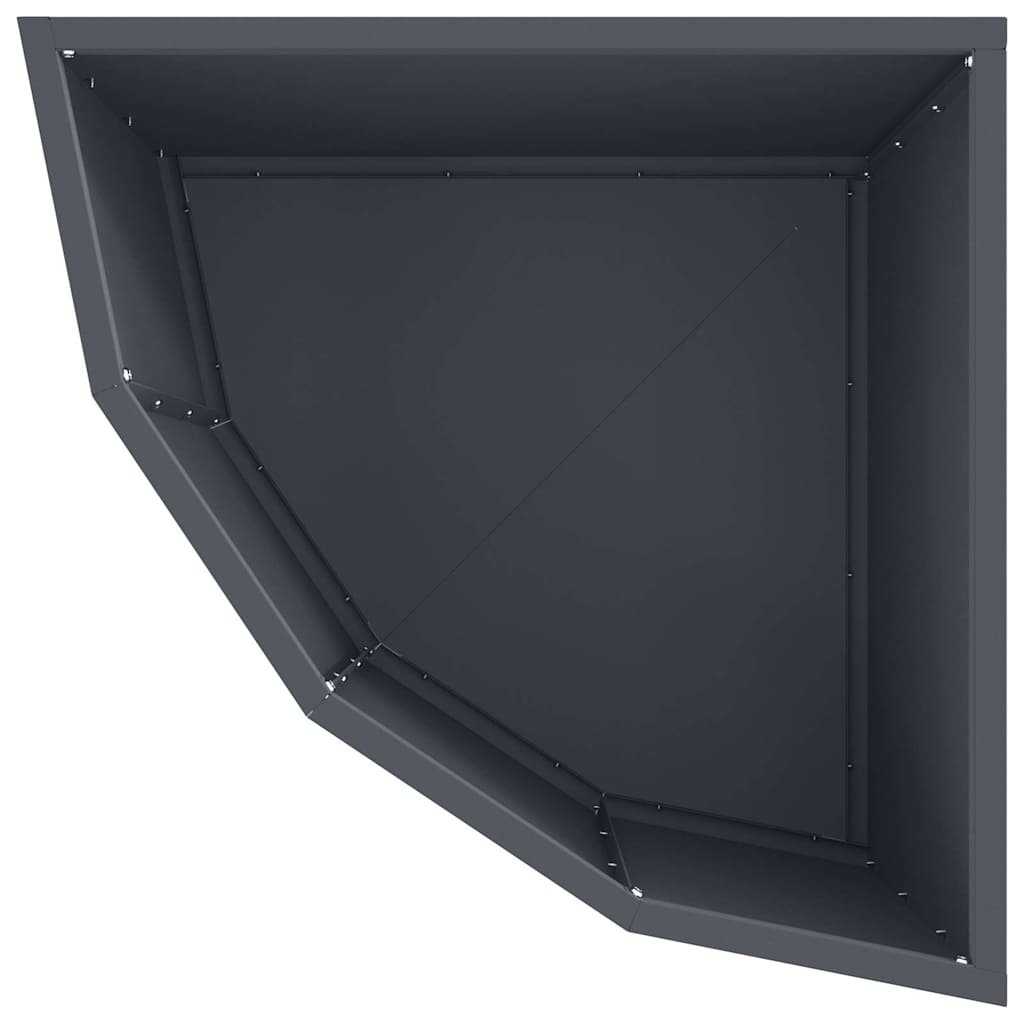Hoek Plantbak Antraciet 45 x 45 x 35 cm Staal