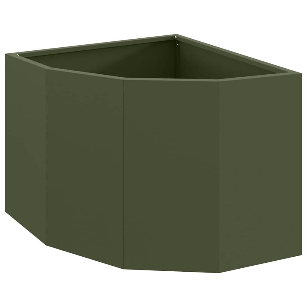 Hoek Plantbak Olijfgroen 45 x 45 x 35 cm Staal