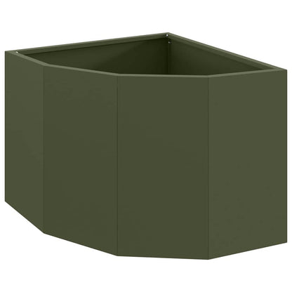 Hoek Plantbak Olijfgroen 45 x 45 x 35 cm Staal