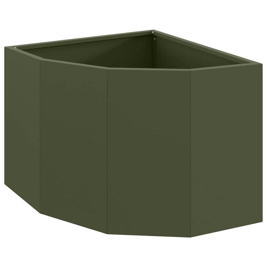 Hoek Plantbak Olijfgroen 45 x 45 x 35 cm Staal