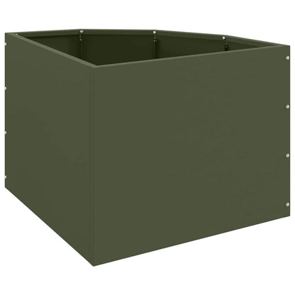 Hoek Plantbak Olijfgroen 45 x 45 x 35 cm Staal