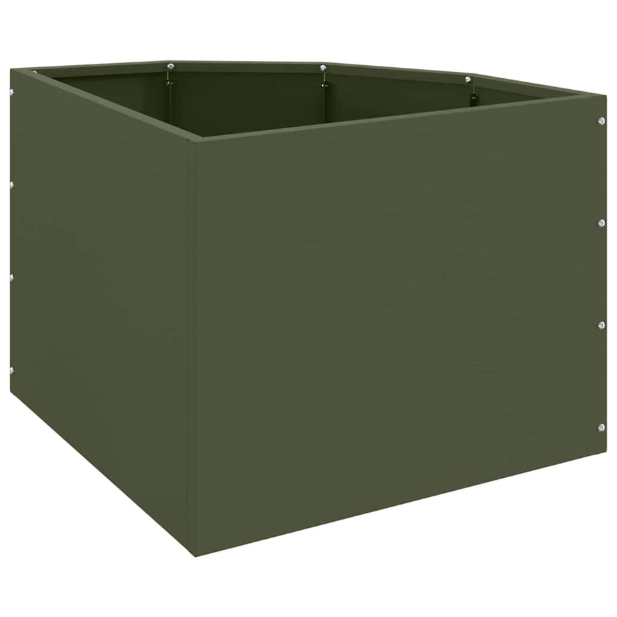 Hoek Plantbak Olijfgroen 45 x 45 x 35 cm Staal