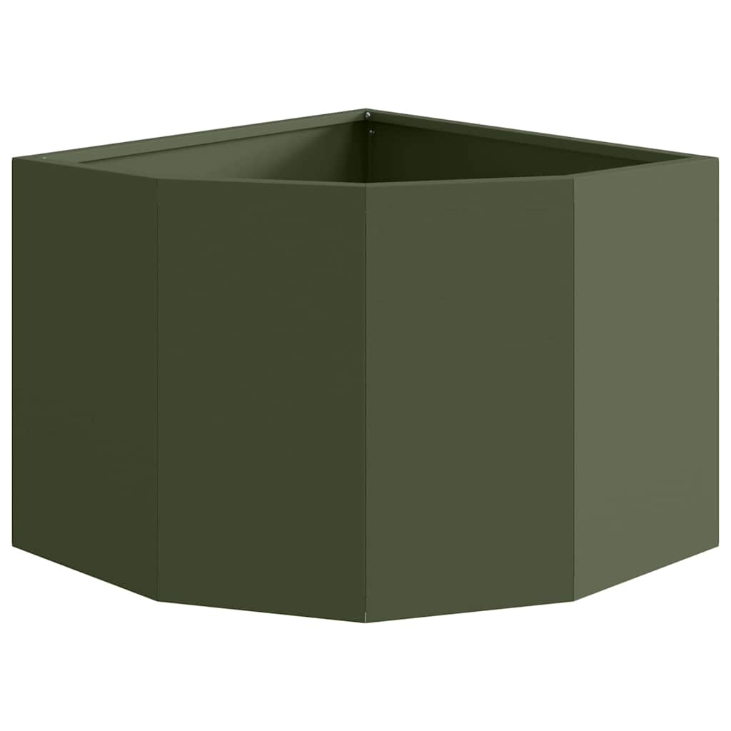 Hoek Plantbak Olijfgroen 45 x 45 x 35 cm Staal
