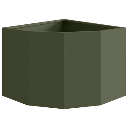 Hoek Plantbak Olijfgroen 45 x 45 x 35 cm Staal