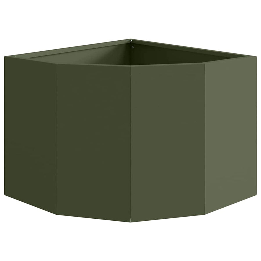 Hoek Plantbak Olijfgroen 45 x 45 x 35 cm Staal