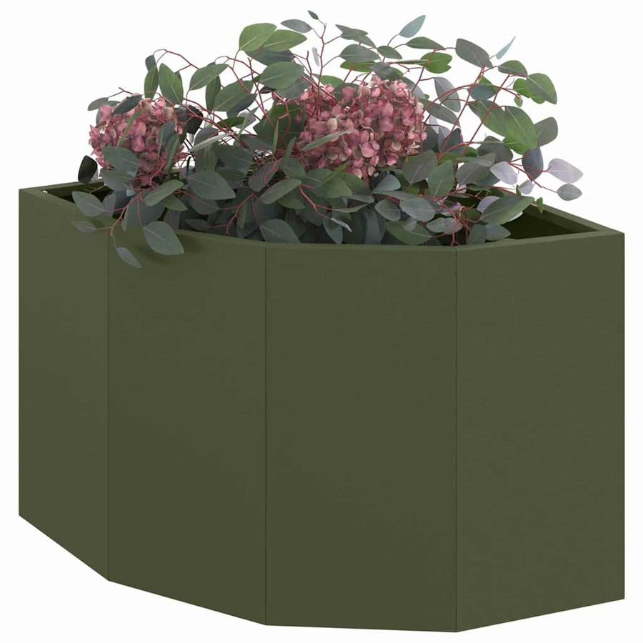Hoek Plantbak Olijfgroen 45 x 45 x 35 cm Staal