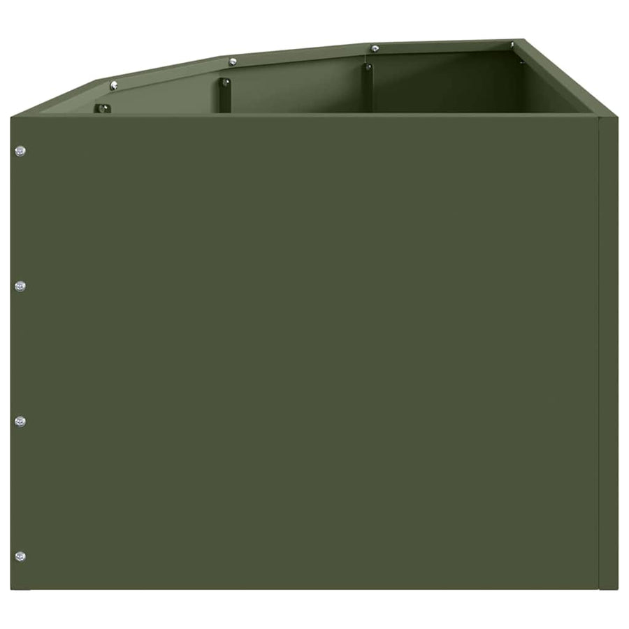 Hoek Plantbak Olijfgroen 45 x 45 x 35 cm Staal