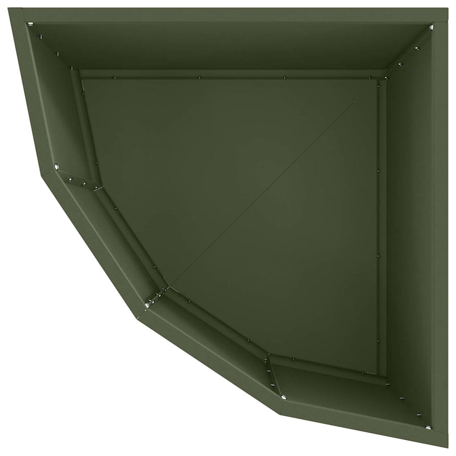 Hoek Plantbak Olijfgroen 45 x 45 x 35 cm Staal